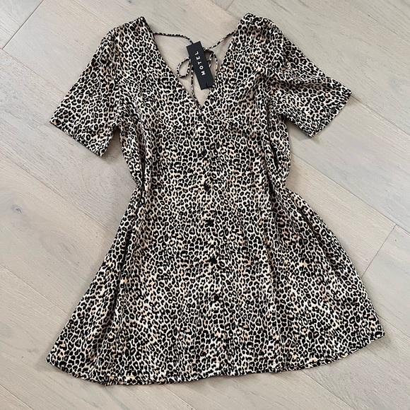 NWT motel crosena leopard mini dress s - Picture 3 of 10